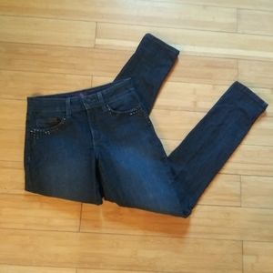 Not Your Daughters Jeans NYDJ Leggings Jeans Size 0P blue denim Stretch Studde